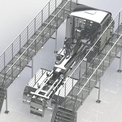 Projekt CAD podestu ze stali kwasoodpornej